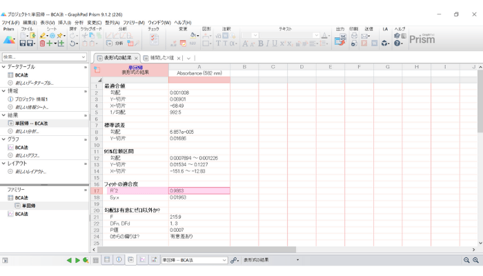 GraphPad Prism日本語アドオン_分析結果シート_2
